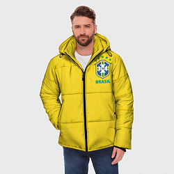 Куртка зимняя мужская Сборная Бразилии, цвет: 3D-красный — фото 2