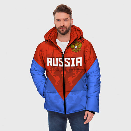 Мужская зимняя куртка Russia Red & Blue / 3D-Красный – фото 3