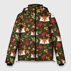 Куртка зимняя мужская Осенние лисички, цвет: 3D-черный