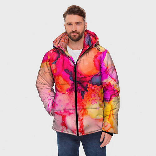 Мужская зимняя куртка Весенние краски / 3D-Черный – фото 3