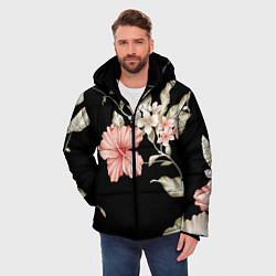 Куртка зимняя мужская Цветок во мраке, цвет: 3D-черный — фото 2