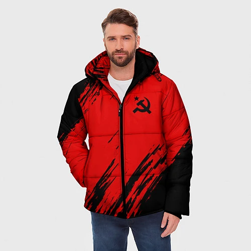 Мужская зимняя куртка USSR: Red Patriot / 3D-Светло-серый – фото 3