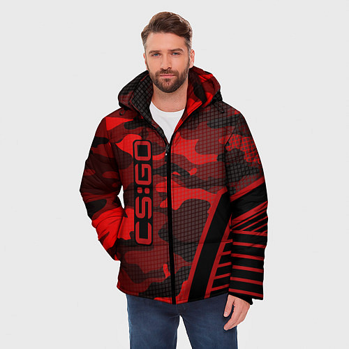 Мужская зимняя куртка CS:GO Red Camo / 3D-Черный – фото 3