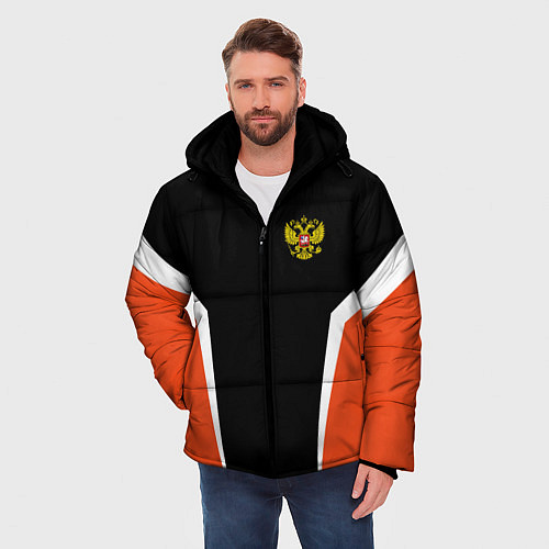 Мужская зимняя куртка Russia: Orange Sport / 3D-Черный – фото 3