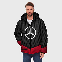 Куртка зимняя мужская Mercedes Benz: Grey Carbon, цвет: 3D-светло-серый — фото 2