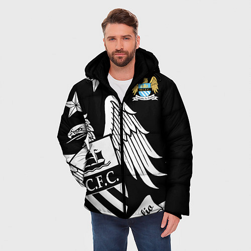 Мужская зимняя куртка FC Manchester City: Exclusive / 3D-Черный – фото 3