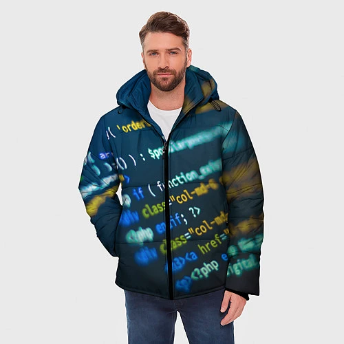 Мужская зимняя куртка Programming Collection / 3D-Черный – фото 3