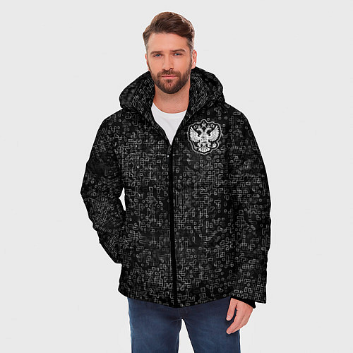 Мужская зимняя куртка Russia 2022 Digital / 3D-Черный – фото 3