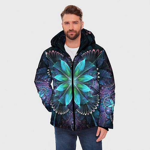 Мужская зимняя куртка Астральная мандала / 3D-Черный – фото 3