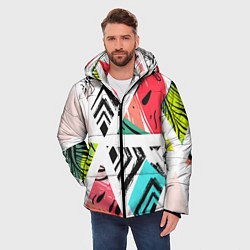 Куртка зимняя мужская Тропическое ассорти, цвет: 3D-светло-серый — фото 2