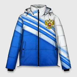 Куртка зимняя мужская Россия: голубая волна, цвет: 3D-черный
