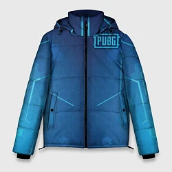 Куртка зимняя мужская PUBG: Blue Hexagons, цвет: 3D-красный