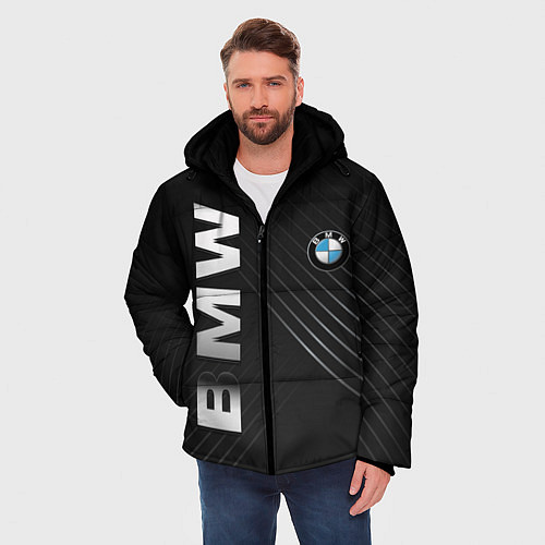 Мужская зимняя куртка BMW: Steel Line / 3D-Черный – фото 3