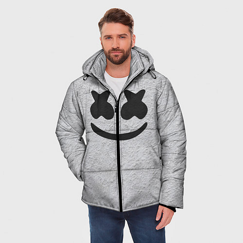 Мужская зимняя куртка Marshmello: Grey Face / 3D-Черный – фото 3