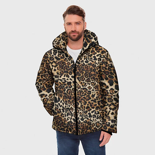 Мужская зимняя куртка Шкура леопарда / 3D-Черный – фото 3