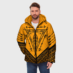 Куртка зимняя мужская Native American: Yellow Style, цвет: 3D-красный — фото 2