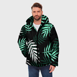 Куртка зимняя мужская Листья пальмы, цвет: 3D-черный — фото 2