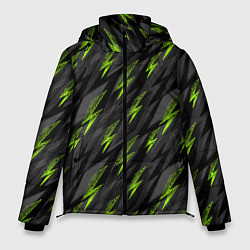 Мужская зимняя куртка Зеленые молнии паттерн
