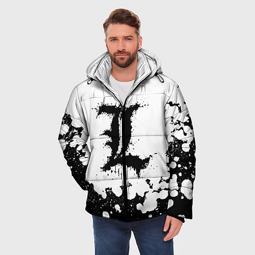 Мужская зимняя куртка L letter snow / 3D-Черный – фото 3