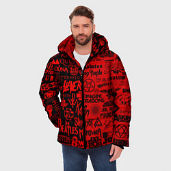 Куртка зимняя мужская ЛОГОТИПЫ РОК ГРУПП, цвет: 3D-черный — фото 2