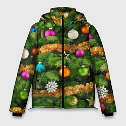 Куртка зимняя мужская Живая новогодняя ёлка, цвет: 3D-черный