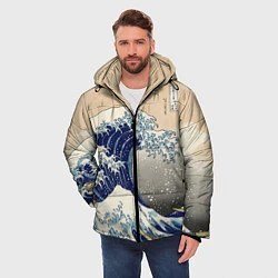Куртка зимняя мужская Kanagawa Wave Art, цвет: 3D-черный — фото 2