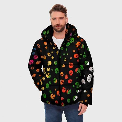 Мужская зимняя куртка Черепа / 3D-Черный – фото 3