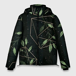 Куртка зимняя мужская Геометрия в природе, цвет: 3D-черный