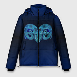 Куртка зимняя мужская Знаки Зодиака Овен, цвет: 3D-черный