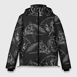 Куртка зимняя мужская Кони, цвет: 3D-черный