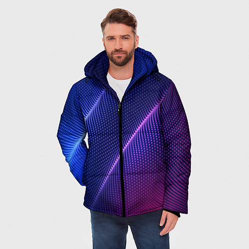 Мужская зимняя куртка Фиолетово 3d волны 2020 / 3D-Красный – фото 3