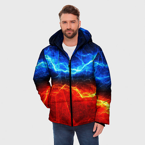 Мужская зимняя куртка Лёд и огонь / 3D-Черный – фото 3