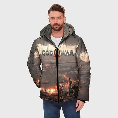 Мужская зимняя куртка GOD OF WAR / 3D-Черный – фото 3
