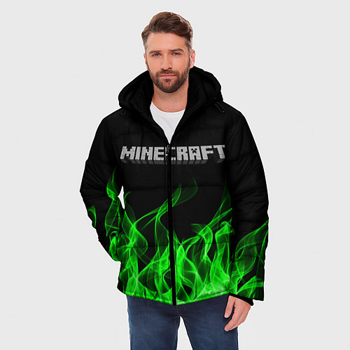 Мужская зимняя куртка MINECRAFT FIRE / 3D-Черный – фото 3