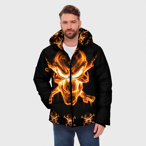 Мужская зимняя куртка Черепа / 3D-Черный – фото 3