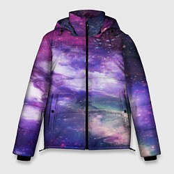 Куртка зимняя мужская Фрактал космос, цвет: 3D-черный