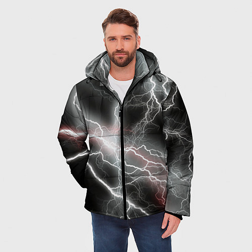 Мужская зимняя куртка Молния / 3D-Светло-серый – фото 3