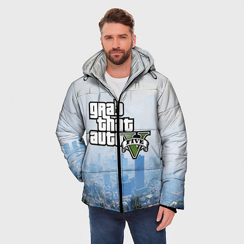 Мужская зимняя куртка GTA 5 / 3D-Черный – фото 3