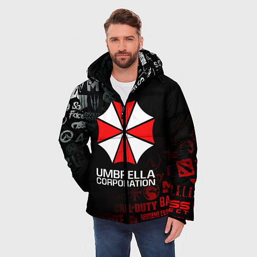 Мужская зимняя куртка RESIDENT EVIL UMBRELLA CORP / 3D-Светло-серый – фото 3