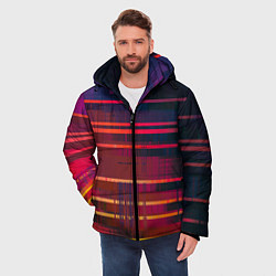 Куртка зимняя мужская Glitch of gradient, цвет: 3D-черный — фото 2