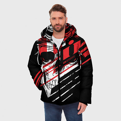 Мужская зимняя куртка Череп Icon красный / 3D-Черный – фото 3