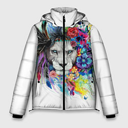 Куртка зимняя мужская Лев, цвет: 3D-черный