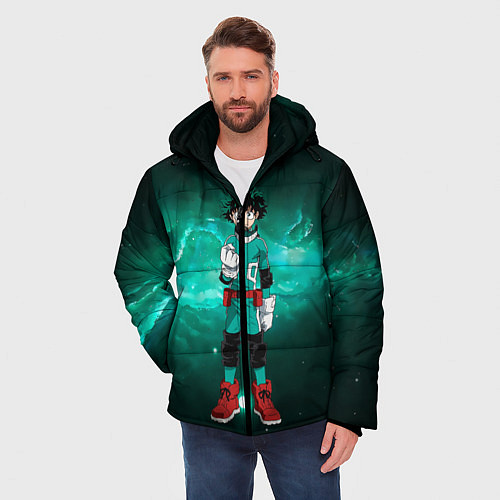 Мужская зимняя куртка Изуку Мидория / 3D-Черный – фото 3