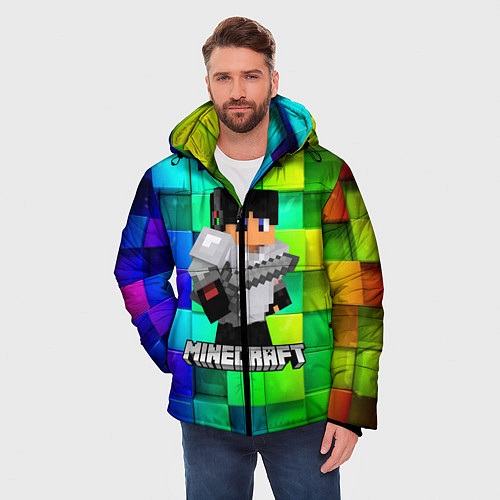 Мужская зимняя куртка Minecraft Майнкрафт / 3D-Черный – фото 3