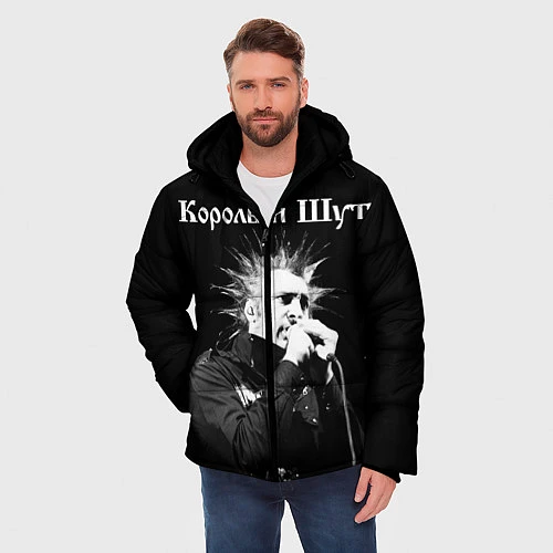 Мужская зимняя куртка Король и Шут Анархия спина / 3D-Черный – фото 3