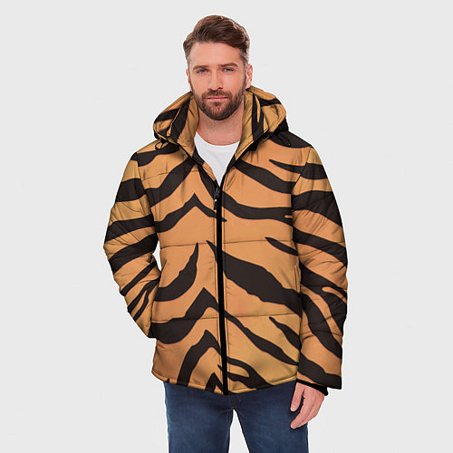 Мужская зимняя куртка Тигриный камуфляж / 3D-Красный – фото 3