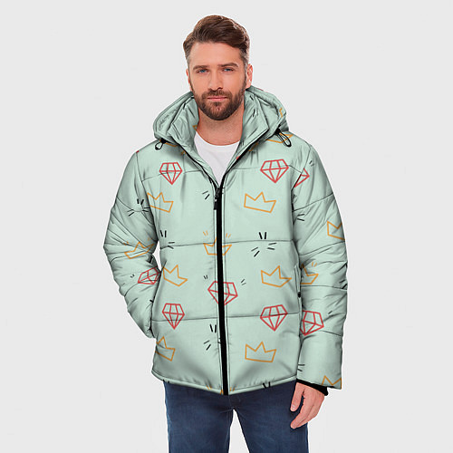Мужская зимняя куртка Алмазный арт / 3D-Черный – фото 3