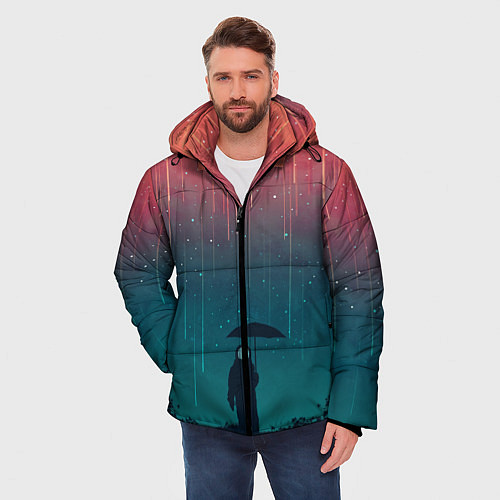 Мужская зимняя куртка Космический Дождь / 3D-Черный – фото 3