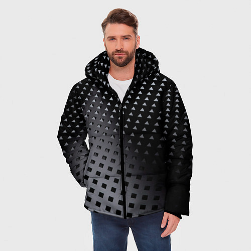 Мужская зимняя куртка Текстура / 3D-Черный – фото 3