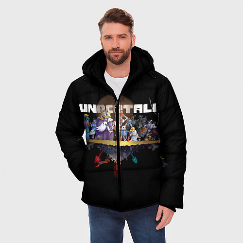 Мужская зимняя куртка Undertale / 3D-Черный – фото 3